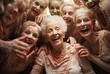 Elderly women having a fun time.