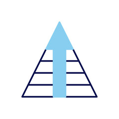 Wall Mural - pyramid with arrow related vector icon. isolated on white background. vector illustration