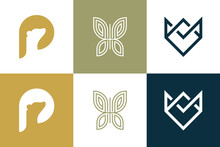 Set Of Animals Logo Design Vector With Creative Element Concept