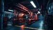 Industrial Factory equipment pipe and cables installation. AI generated image