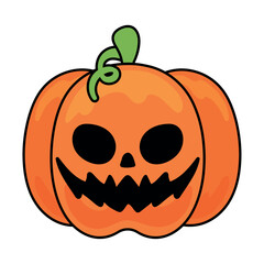 Sticker - halloween pumpkin isolated icon