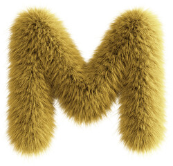 Poster - Yellow 3D Fluffy Letter M