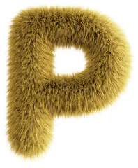 Wall Mural - Yellow 3D Fluffy Letter P