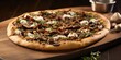 Savor the flavors of the countryside with a specialty pizza that celebrates the freshness of locally sourced ingredients. This pizza boasts a crispy and slightly charred crust topped with