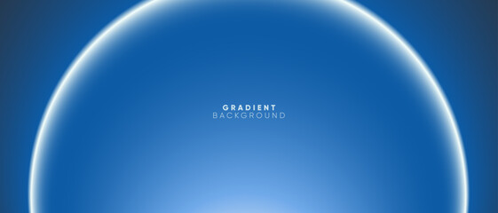 Wall Mural - dark sky blue abstract gradient circle banner template. horizontal presentation template with glow a
