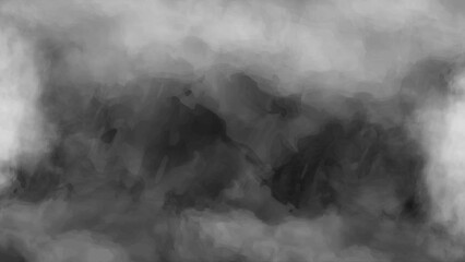 Wall Mural - Slow-motion footage of white fog or smoke billowing against dark backdrop with empty space. Frigid fog cloud illuminated by gentle light source resembling icy smoke cloud. Fhd animation, alpha channel