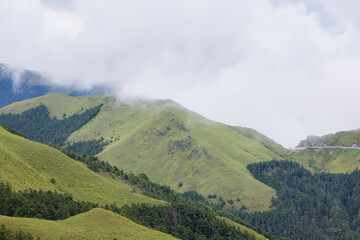 Poster - Foggy over the mountain in Hehuanshan