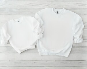 White Gildan 18000 Mockup Family Sweater Mommy Me Mock Up Mama Me Child 18000B Youth Jumper Mockup Flat Lay JPG Digital
