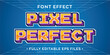 vector pixel perfect editable text effect, 3d retro game font style