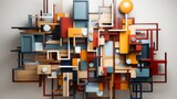 Fototapeta  - This whimsical furniture piece crafted from colorful lego blocks creates a vibrant and playful atmosphere in any indoor space, instantly transforming it into an eye-catching work of art