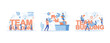 © Alwie99d - People working together. joint teamwork, business team building symbol. Work flow, teamwork, cooperation, partnership, set flat vector modern illustration