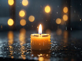Fototapeta Natura - close up candle under rain