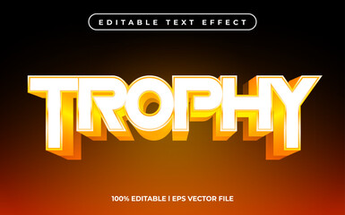 Poster - Trophy text effect editable video cover and banner text style, 3d typography template