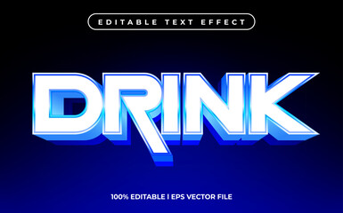 Poster - Drink text effect editable video cover and banner text style, 3d typography template