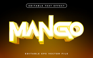 Poster - Mango text effect editable video cover and banner text style, 3d typography template