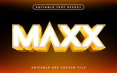 Canvas Print - Maxx text effect editable video cover and banner text style, 3d typography template