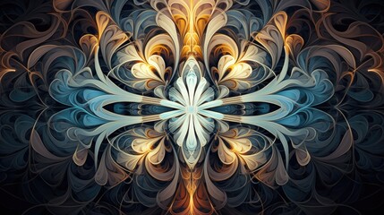 Wall Mural - Abstract Fractal Art  with Intricate Symmetry