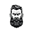 © AndhikaRff - Stylish barber shop logo featuring a dashing man with a beard and mustache.