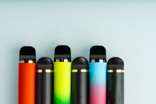 Disposable Electronic Cigarettes On White Background