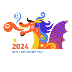 Wall Mural - Chinese New Year 2024. Year of the Dragon