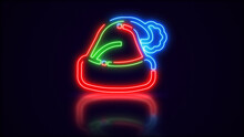 Dazzling Neon Glowing Hat Of Santa Claus