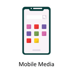 Fototapete - Mobile Media vector Flat Icon Design illustration. Symbol on White background EPS 10 File 