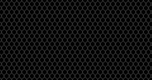 Fishing Net Seamless Pattern. Soccer And Football Gates Mesh. Fishnet Texture. Basketball Hoop And Hockey Net Pattern. Sportswear Texture. Chain Link Fence. Vector Illustration On Black Background.