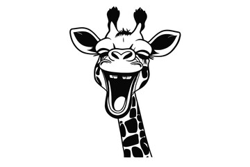 Giraffe Grin: High-Resolution Vector Art for a Giggle-Inducing Experience