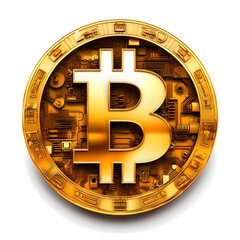 Aufkleber - Close up crypto currency bitcoin with red light. decentralize technology digital asset sound of money. store of value. 