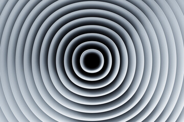 Poster - 3D rendering abstract  gray round fractal, portal. Colorful round spiral.