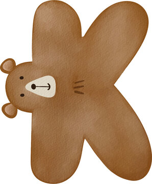 Bear Alphabet lettter PNG paper texture