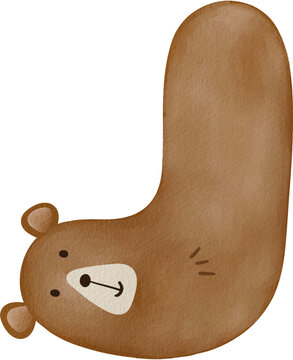 Bear Alphabet lettter PNG paper texture