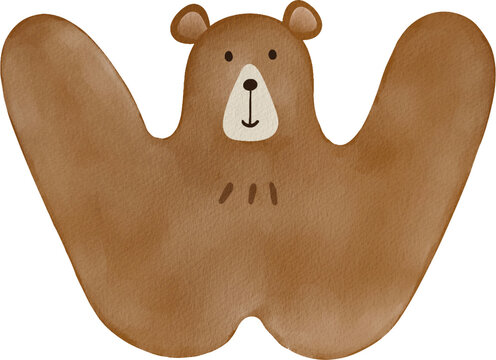 Bear Alphabet lettter PNG paper texture