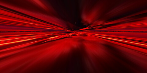 Poster - exploding striped blood red and scarlet lines to vanishing point with perspective