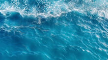 Sea Surface Aerial View. Blue Waves And Water Surface Texture. Blue Sea Background. Nature Background