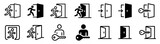 Fototapeta  - Entry and exit icons. Login and logout icon set. Enter and quit icons. Flat style vector icons