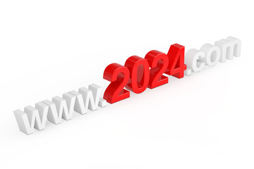 Poster - 2024 New Year Concept. WWW 2024 Com Site Name. 3d Rendering