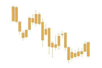 Poster - Golden Trading Financial Candlesticks Pattern Chart. 3d Rendering