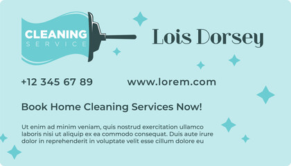 Wall Mural - Cleaning company, book home service business card