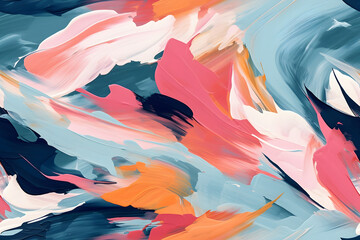 seamless texture and full-frame background of colorful paint strokes of flat surface, neural network generated. Not based on any actual scene or pattern.