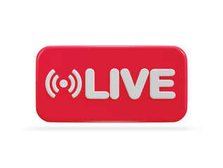 3d social media  live streaming icon