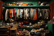 wardrobe full of different clothes