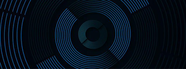  Abstract glowing blue geometric lines on dark background geometric line stripe art design. Modern shiny blue gradient lines futuristic concept. Suit for cover, banner, presentation, poster, website