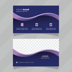 Poster - Purple color and stylish  business design presentation. Modern and editable template file for visiting card. Vector or illustrator file for personal information card with multicolor design. 