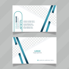 Poster - Print ready horizontal business card design presentation. Colorful and abstract design template for visiting card also easy to edit. Customizable illustrator or eps file for personal identity card. 