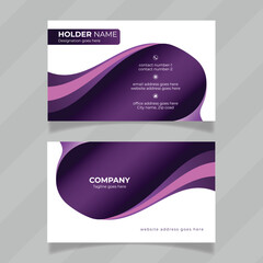 Poster - Modern and abstract business card design template. Colorful and stylish name card design concept with purple color. Professional visiting card design presentation with white background.   