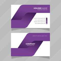 Poster - Double sided unique design presentation for contact information card. Purple color modern business card design presentation. Customizable business card design layout file with geometric shape.
