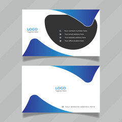 Poster - Modern and geometrical business card or personal information card design template. Editable business card design presentation with white background. Horizontal visiting card vector concept. 