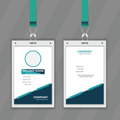 Poster - Vertical design layout for office stuff information card. Modern or minimal design mockup for corporate identity card design. Editable and printable design template for student identity. 