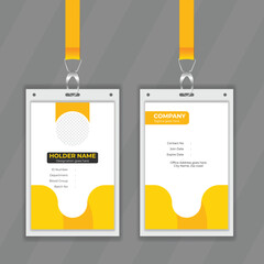 Poster - Yellow color simple design for ID card. Vector design template for information card also use for student employee and member. Easy to customize illustrator file for corporate stationery design. 
